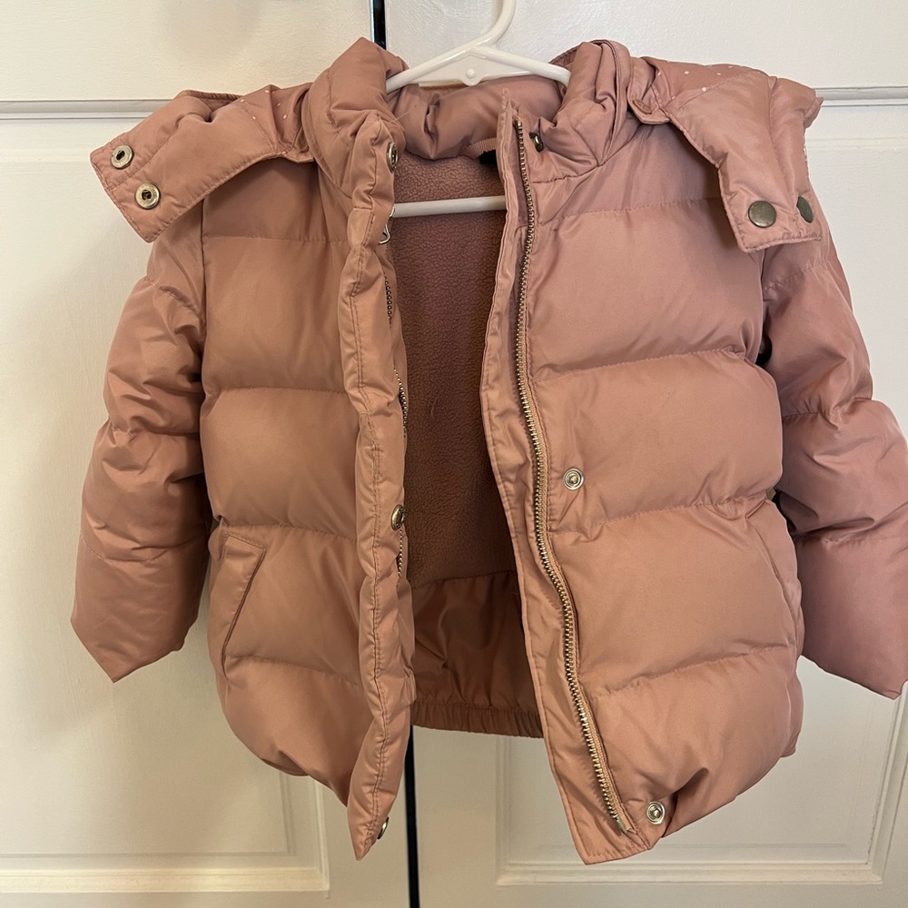 Dusty rose GAP 3T toddler puffer jacket